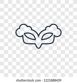 Eye mask concept vector linear icon isolated on transparent background, Eye mask concept transparency concept in outline style