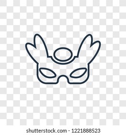 Eye mask concept vector linear icon isolated on transparent background, Eye mask concept transparency concept in outline style