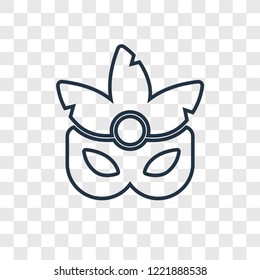 Eye mask concept vector linear icon isolated on transparent background, Eye mask concept transparency concept in outline style