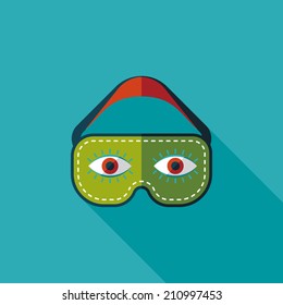 eye mask, flat icon with long shadow