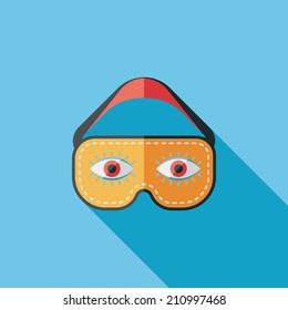 eye mask, flat icon with long shadow