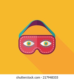 eye mask, flat icon with long shadow
