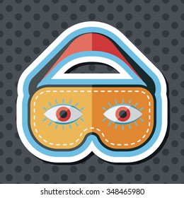 eye mask, flat icon with long shadow