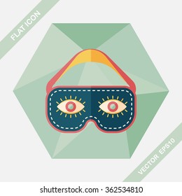 eye mask, flat icon with long shadow