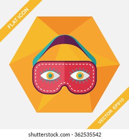 eye mask, flat icon with long shadow