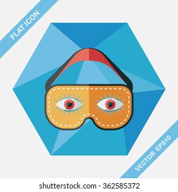 eye mask, flat icon with long shadow