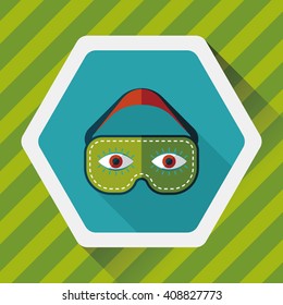 eye mask, flat icon with long shadow