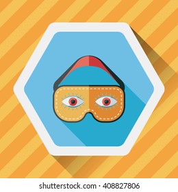 eye mask, flat icon with long shadow
