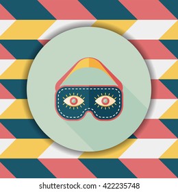 eye mask, flat icon with long shadow