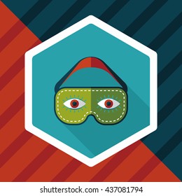 eye mask, flat icon with long shadow