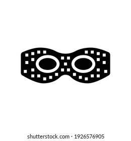 vector de icono de glifo de máscara ocular. signo de máscara ocular. símbolo de contorno aislado ilustración negra