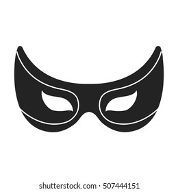 Eye mask icon in black style isolated on white background. Superhero's mask symbol stock vector illustration.