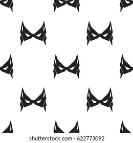 Eye mask icon in black style isolated on white background. Superhero's mask pattern stock vector illustration.