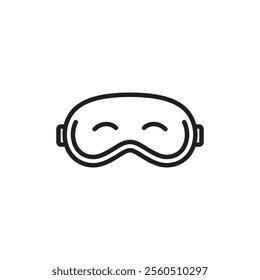 Eye mask icon Flat art in black and white isolated