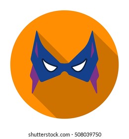 Eye mask icon in flat style isolated on white background. Superhero's mask symbol stock vector illustration.