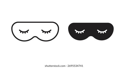Sammlung von Augenmasken-Symbolillustrationen. bearbeitbare Konturlinie und flacher Stil