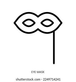 eye mask icon. Line Art Style Design Isolated On White Background