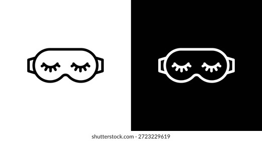 Concepto de logotipo de icono de máscara de ojos en trazos