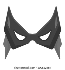 Eye mask icon in monochrome style isolated on white background. Superhero's mask symbol stock vector illustration.