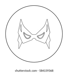 Eye mask icon in outline style isolated on white background. Superhero s mask symbol stock vector illustration.