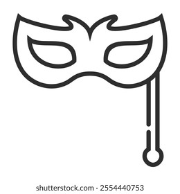 Eye mask icon, Party and celebration symbol outline icon, editable vector illustration and transparent graphic element. Isolated on white background