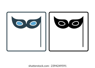 eye mask icon. icon related to party. solid icon style. simple vector design editable