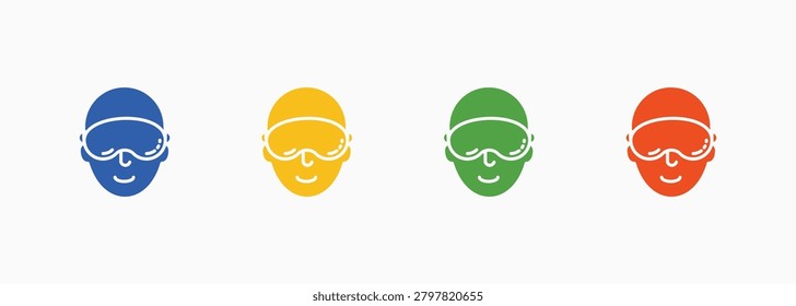 Eye Mask Icon Set Color Multiple Style Collection Illustration