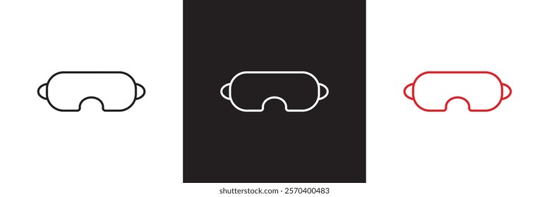 Eye mask Icon set in for UI designs.  isolated on white and black background. vector illustration. EPS 10