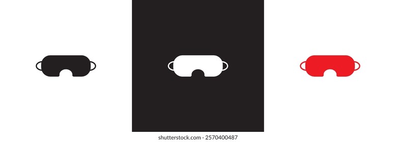 Eye mask Icon set in for UI designs.  isolated on white and black background. vector illustration. EPS 10
