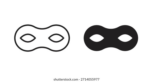 Augenmaske Symbol Silhouette Vektorgrafiken. Bearbeitbare Striche