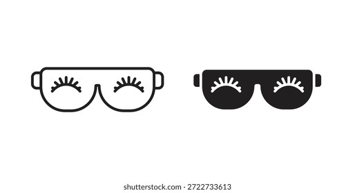 Símbolo de icono de máscara de ojo. Vector EPS 10. icono de línea y glifo