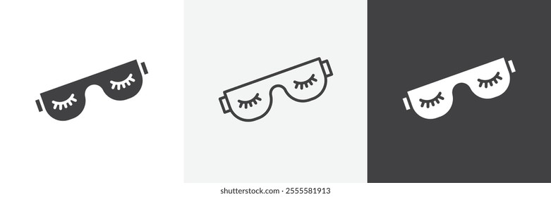 Eye mask icon vector set for ui designs