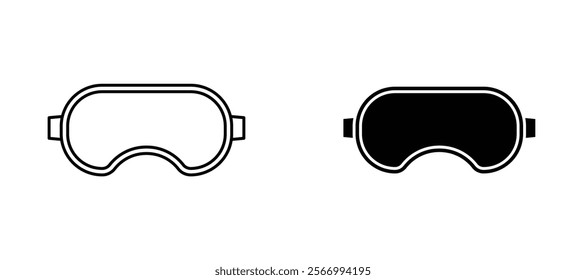 Eye mask icons in outline and fill. vector illustration for ui.