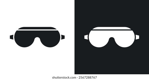 Eye mask icons in solid black and white colors