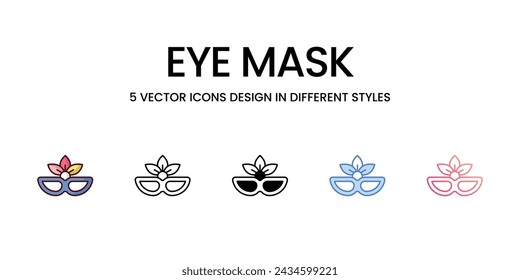 Eye Mask icons. Suitable for Web Page, Mobile App, UI, UX and GUI design.
