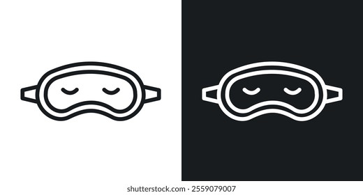 Eye mask icons. vector set in black colors