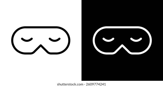 Eye mask icons vector set in stroke line style