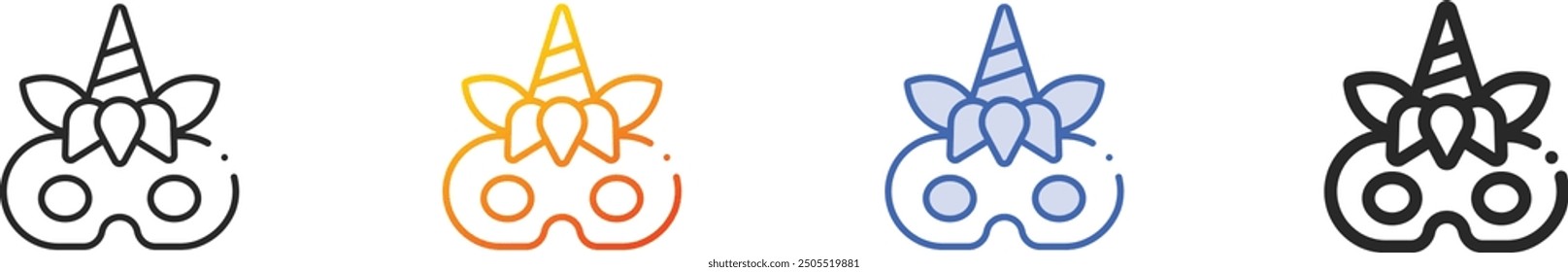 eye mask icon.Thin Linear, Gradient, Blue Stroke and bold Style Design Isolated On White Background