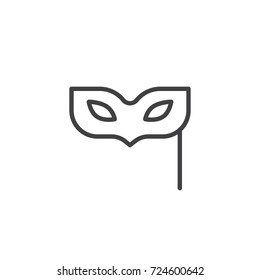 Eye mask line icon, outline vector sign, linear style pictogram isolated on white. Masquerade ball symbol, logo illustration. Editable stroke