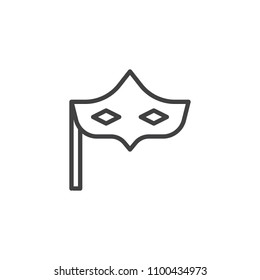 Eye mask outline icon. linear style sign for mobile concept and web design. Carnival mask simple line vector icon. Symbol, logo illustration. Pixel perfect vector graphics