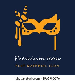 Eye Mask premium material ui ux isolated vector icon in navy blue and orange colors
