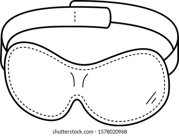 Eye mask for sleeping. Vector outline icon.