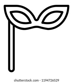 An eye mask with the stick used as a party prop on events 