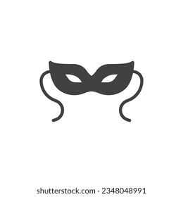 Icono vectorial de máscara ocular. signo plano relleno para concepto móvil y diseño web. Icono de glifo de máscara misteriosa. Símbolo, ilustración del logotipo. Gráficos vectoriales