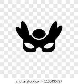 Eye mask vector icon isolated on transparent background, Eye mask transparency logo concept