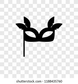Eye mask vector icon isolated on transparent background, Eye mask transparency logo concept