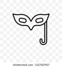 Eye mask vector linear icon isolated on transparent background, Eye mask transparency concept can be used for web and mobile