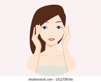 eye massage concept vector.