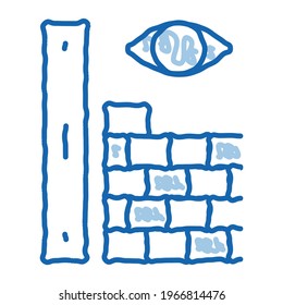 Eye Measuring sketch icon vector. Hand drawn blue doodle line art Eye Measuring sign. isolated symbol illustration