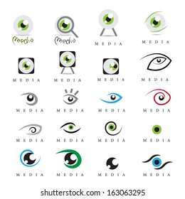 Eye - Media Icons Set - Isolated On White Background - Vector Illustration, Graphic Design Editable For Your Design 